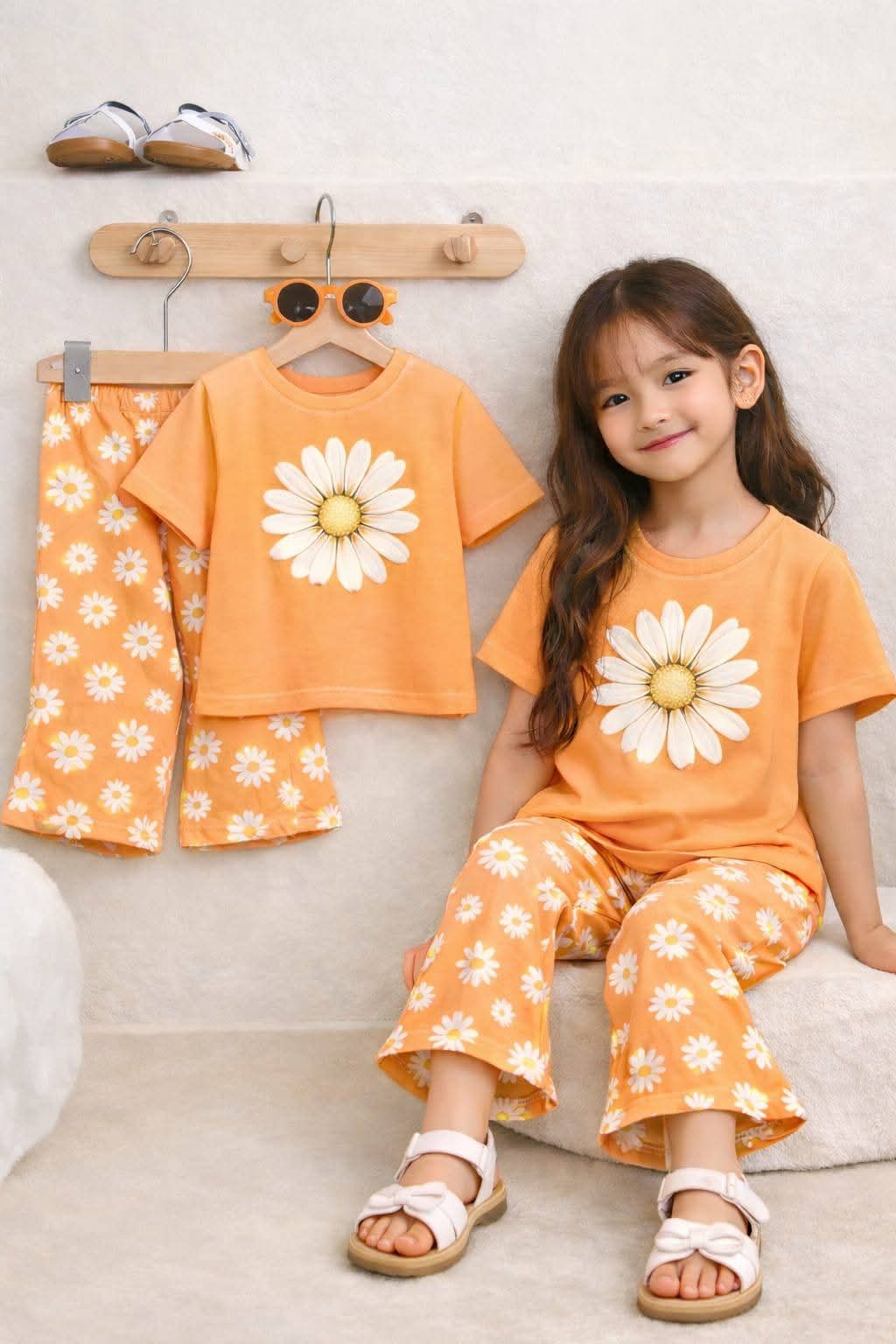 (3Y–12Y ) Girls Soft Printed Top & Pants Set